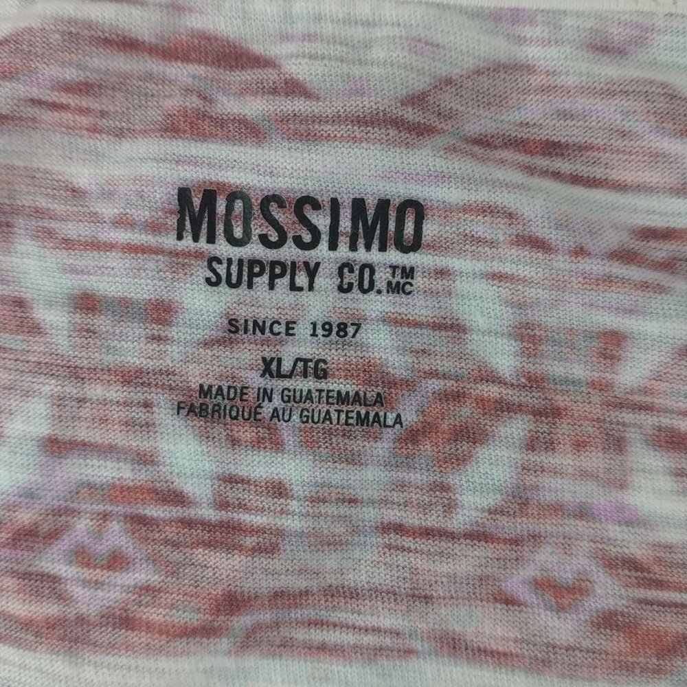 Mossimo Print Short Sleeve V-Neck Shirt Women's Sz. XL Pink/White - Picture 7 of 7